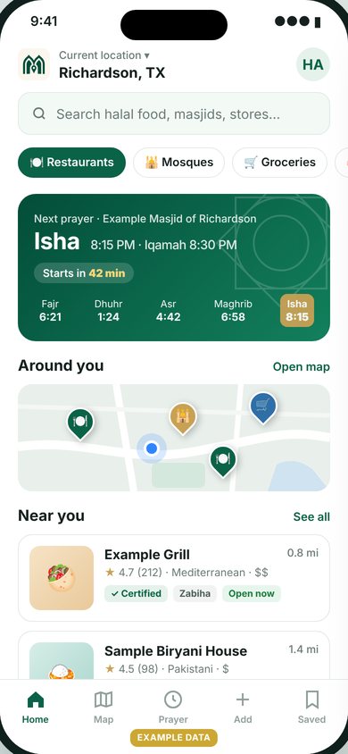 Mohid app home screen preview